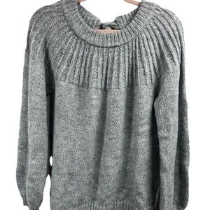 LC‎ Lauren Conrad Heather Gray Crew Neck Sweater size XL Cabin Core Farmhouse